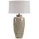 Atzi Brown Hydrocal Vase Table Lamp