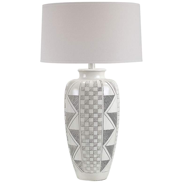 Image 2 Atzi Ivory Hydrocal Vase Table Lamp