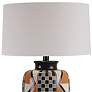 Atzi Orange Dark Brown Multi Hydrocal Vase Table Lamp