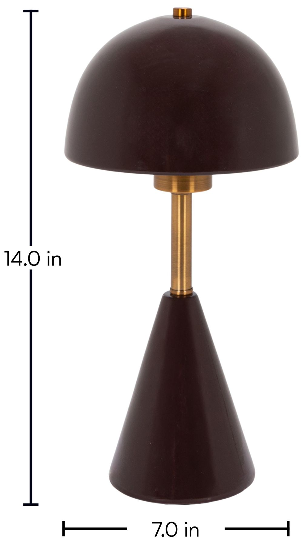 Image 3 Aubergine 14" Conical Stoneware Table Lamp with Stoneware Dome Shade more views