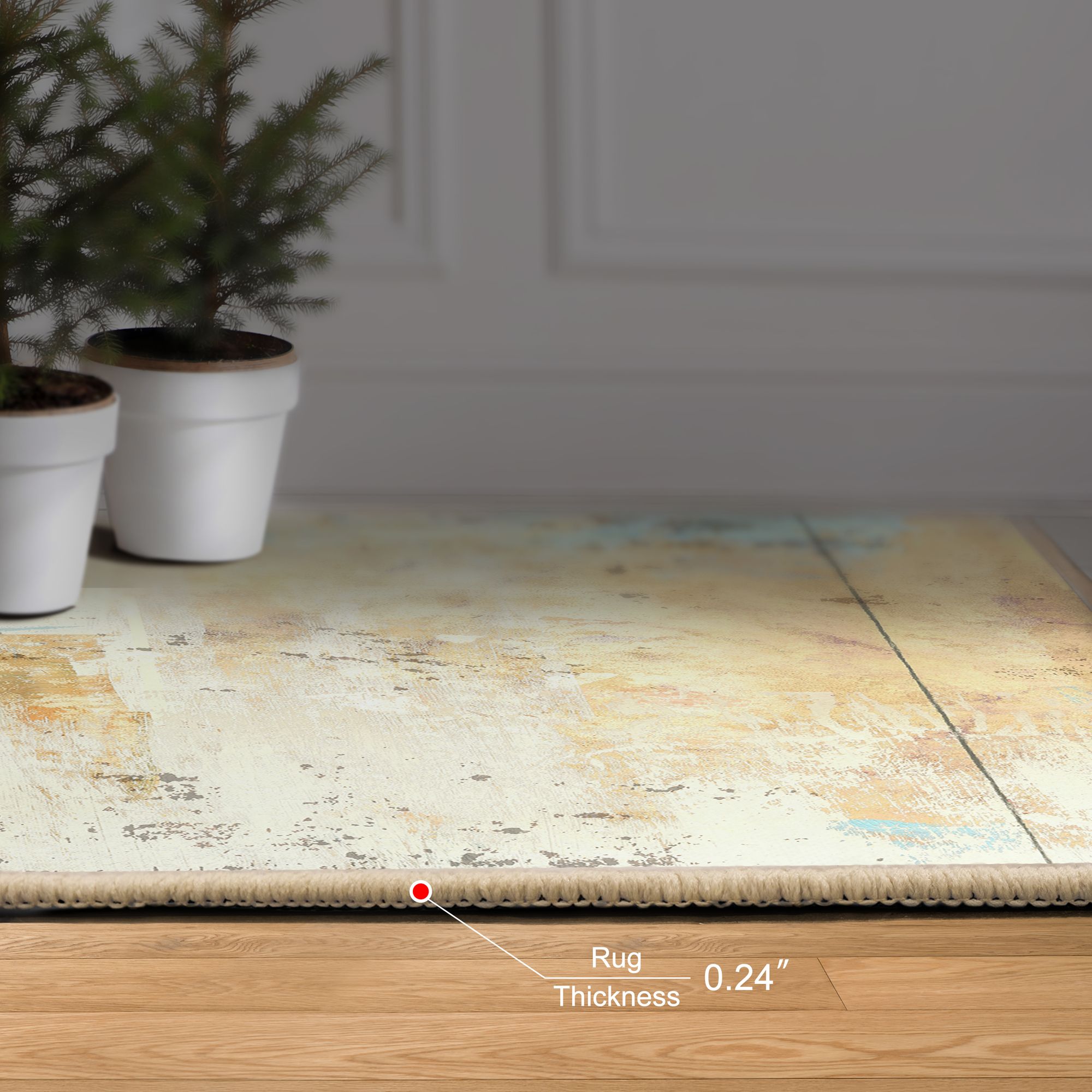 Image 6 Aubergine II Washable Abstract Art Area Rug size 5'x8' more views