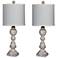 Aubree Cottage Antique White Balustrade Table Lamp Set of 2