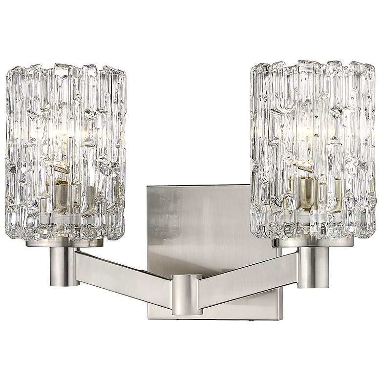 Image 1 Aubrey 13 1/2" Wide Brushed Nickel 2-Light Vanity Bath Light