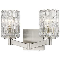 Aubrey 13 1/2" Wide Brushed Nickel 2-Light Vanity Bath Light