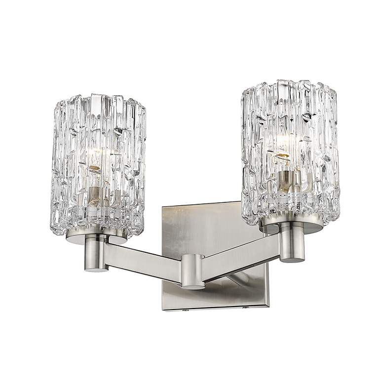Image 3 Aubrey 13 1/2" Wide Brushed Nickel 2-Light Vanity Bath Light more views