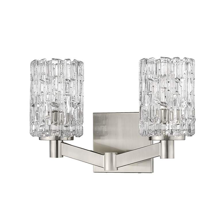 Image 4 Aubrey 13 1/2" Wide Brushed Nickel 2-Light Vanity Bath Light more views