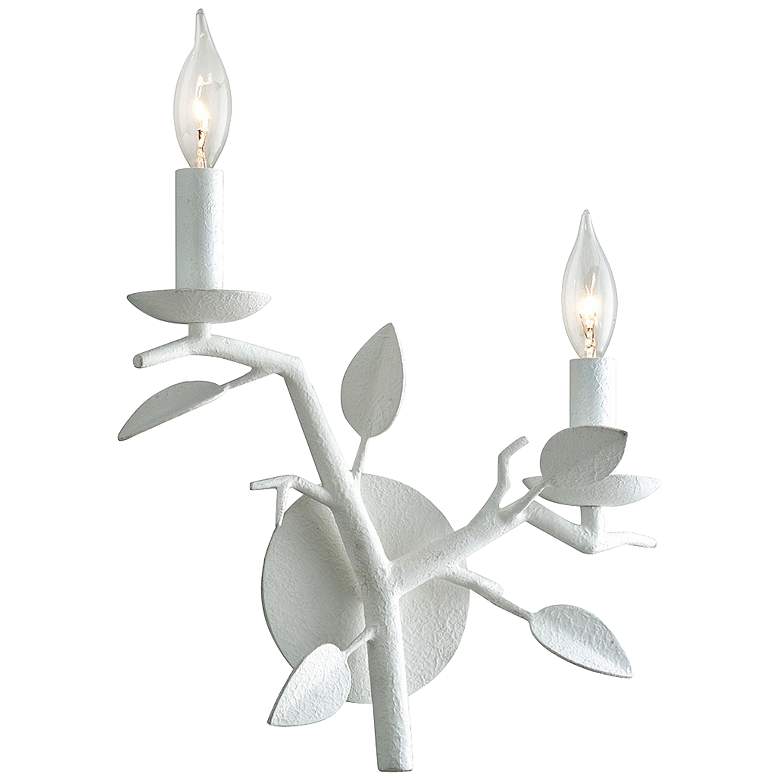 Image 1 Aubrey 15 3/4" High Gesso White 2-Light Wall Sconce