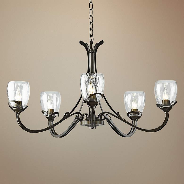 Image 1 Aubrey 33 3/4" Wide Dark Smoke Chandelier w/ Water Glass