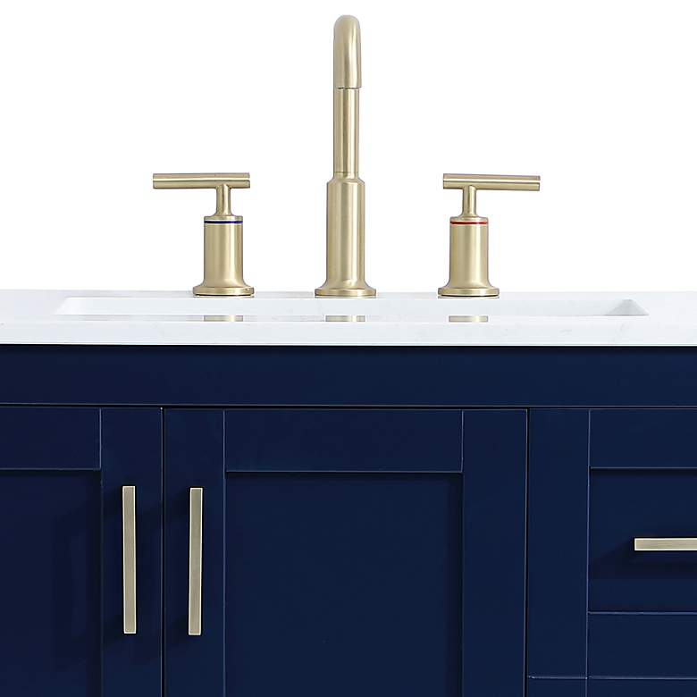 Image 3 Aubrey 36" Wide Blue 3-Door Single Sink Bathroom Vanity more views