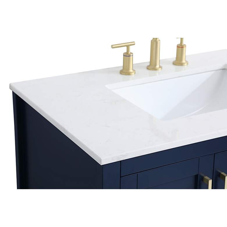 Image 4 Aubrey 36" Wide Blue 3-Door Single Sink Bathroom Vanity more views