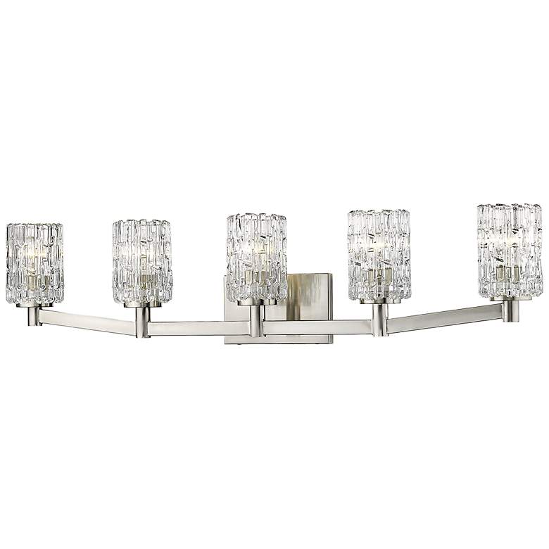 Image 3 Aubrey 40 3/4" Wide Brushed Nickel 5-Light Bath Light