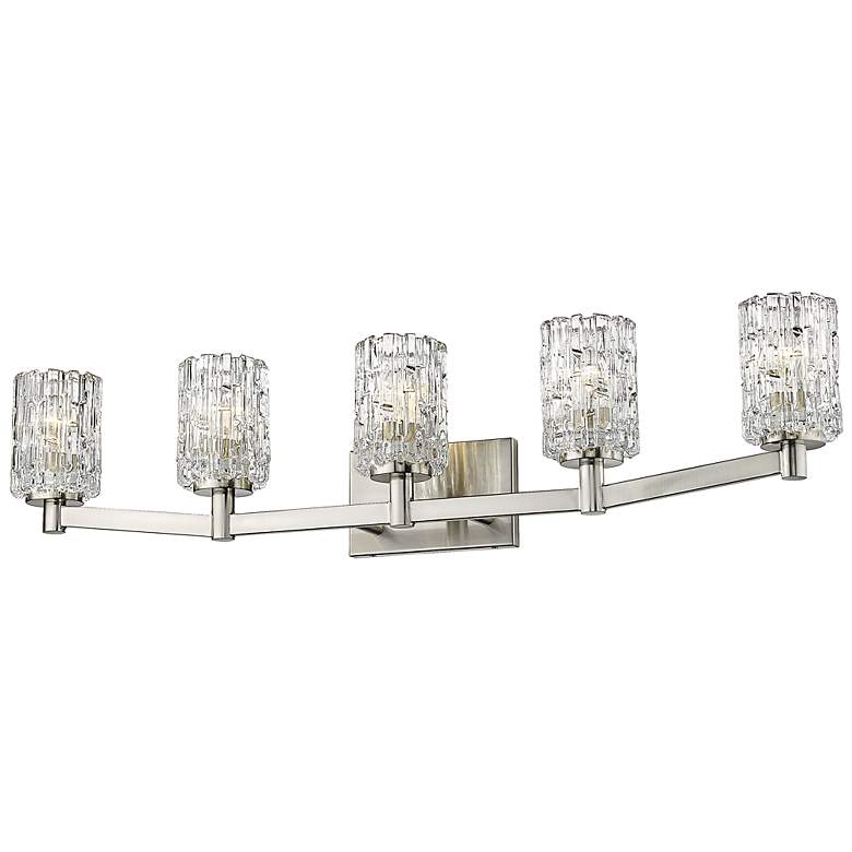 Image 5 Aubrey 40 3/4" Wide Brushed Nickel 5-Light Bath Light more views