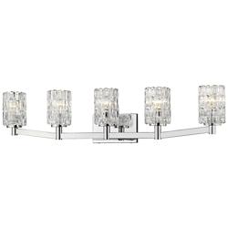 Aubrey 40 3/4" Wide Chrome 5-Light Vanity Bath Light