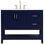 Aubrey 42" Wide Blue 3-Door Single Sink Vanity