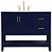 Aubrey 42" Wide Blue 3-Door Single Sink Vanity