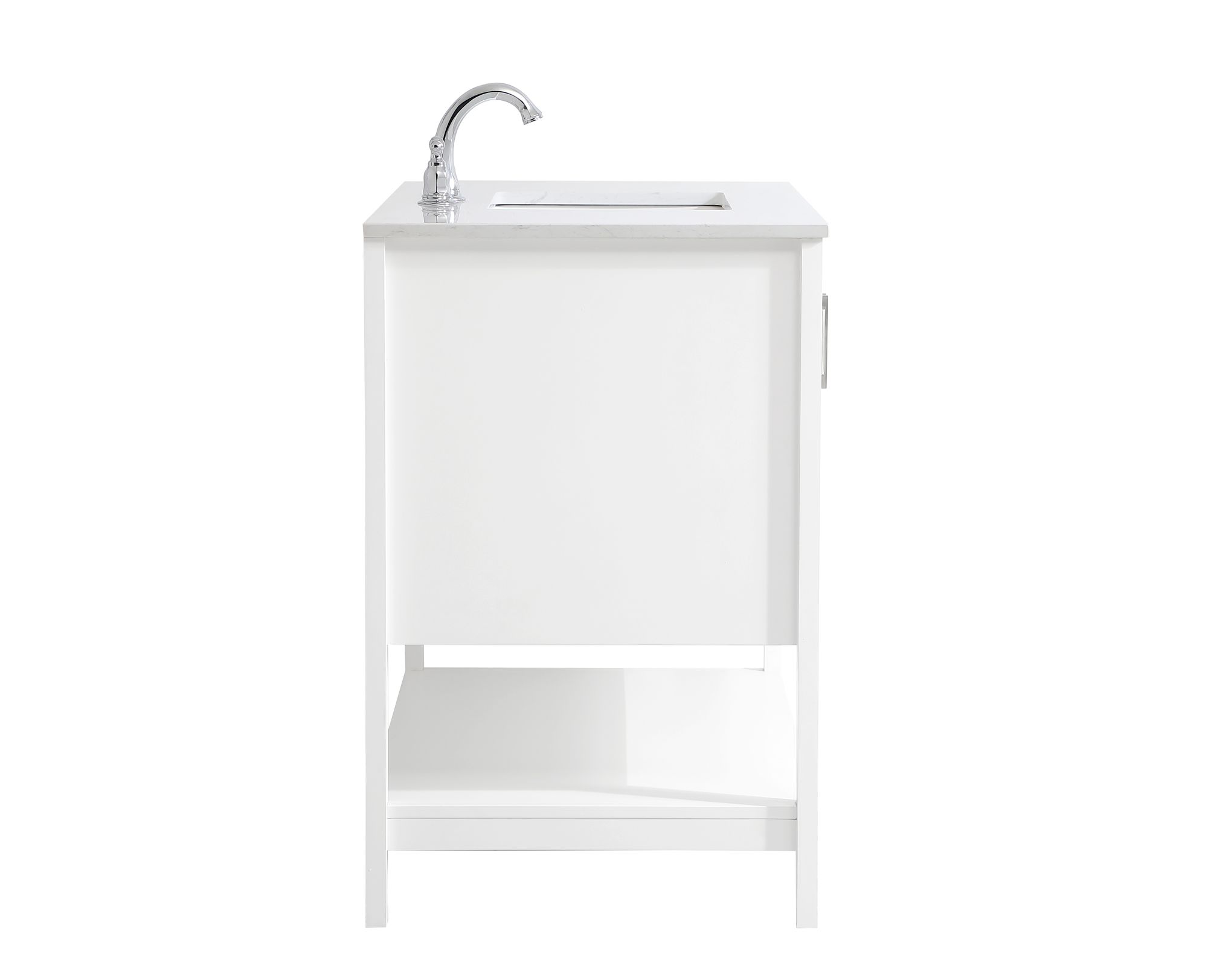 Image 7 Aubrey 42" Wide White 3-Door Single Sink Bathroom Vanity more views