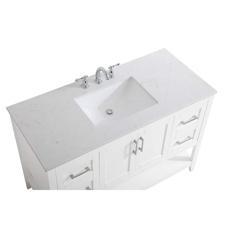 Image 6 Aubrey 48" Wide White 4-Door Single Sink Bathroom Vanity more views