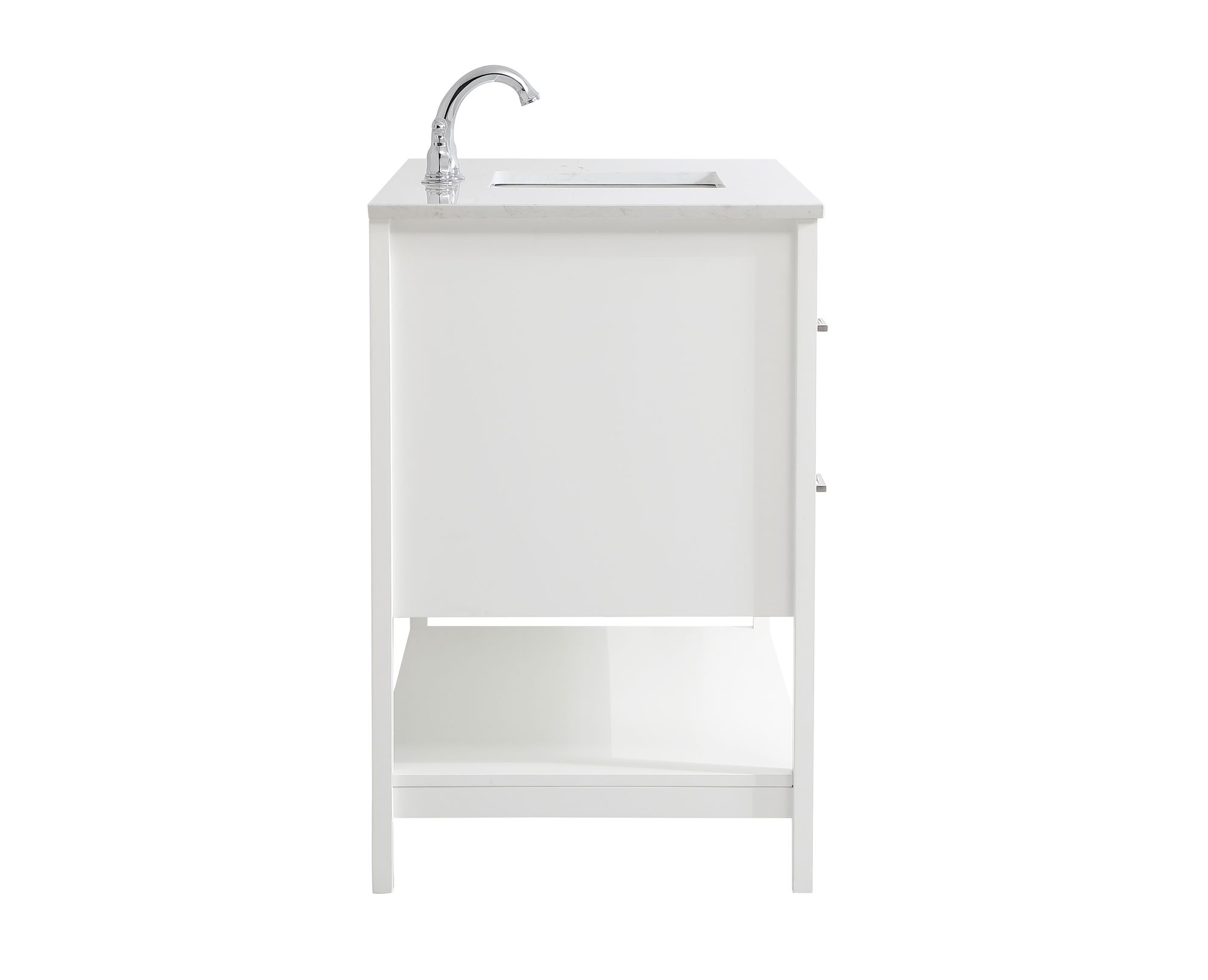 Aubrey 48" Wide White 4-Door Single Sink Bathroom Vanity