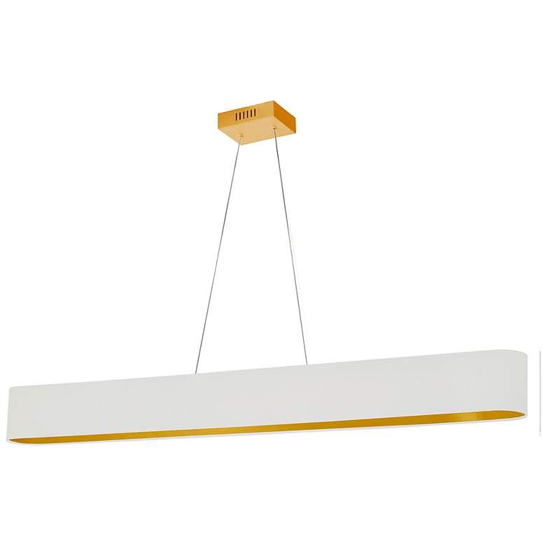 Image 2 Aubrey 51" Wide Aged Brass LED Island Pendant