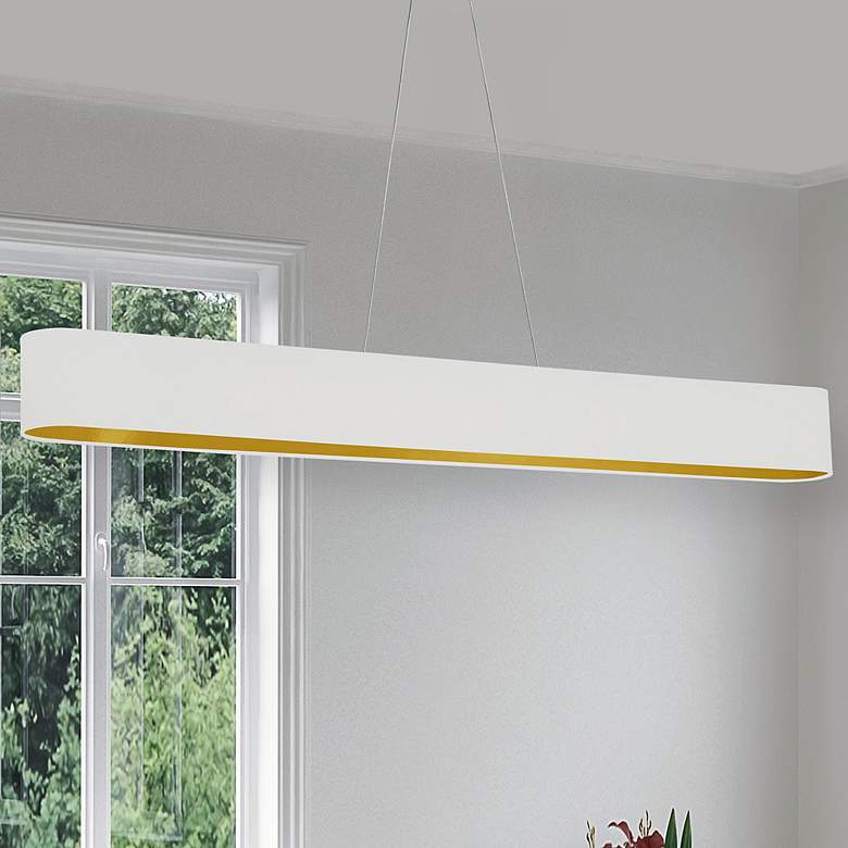 Image 1 Aubrey 51" Wide Aged Brass LED Island Pendant
