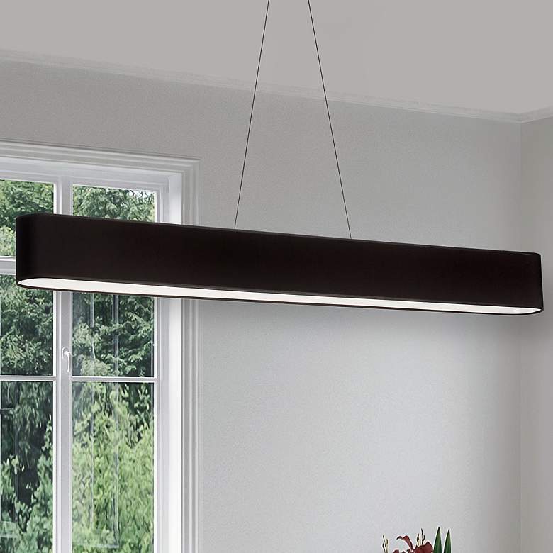 Image 3 Aubrey 51" Wide Horizontal Oval Matte Black 30W Pendant more views