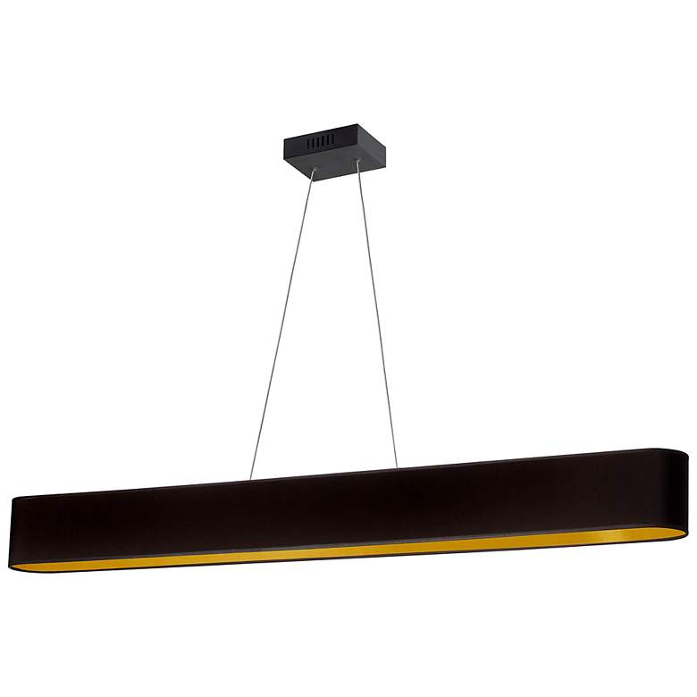 Image 2 Aubrey 51" Wide Matte Black Gold LED Pendant Light