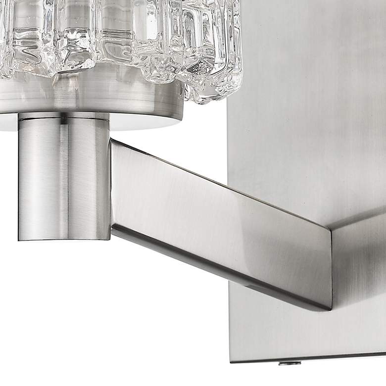 Image 3 Aubrey 9 1/4 inch High Brushed Nickel Clear Glass Wall Sconce more views