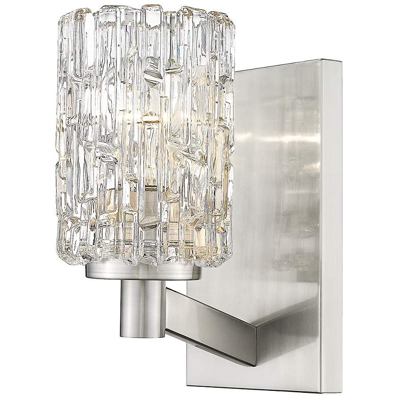 Image 4 Aubrey 9 1/4" High Brushed Nickel Clear Glass Wall Sconce more views