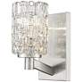 Aubrey 9 1/4" High Brushed Nickel Clear Glass Wall Sconce