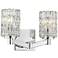 Aubrey 9 1/4" High Chrome 2-Light Wall Sconce