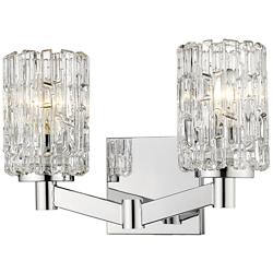Aubrey 9 1/4" High Chrome 2-Light Wall Sconce