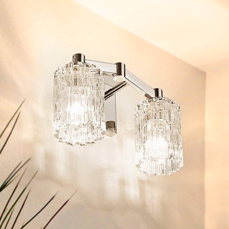 Image 2 Aubrey 9 1/4" High Chrome 2-Light Wall Sconce
