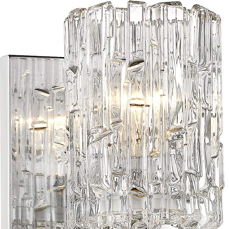 Image 2 Aubrey 9 1/4" High Chrome Clear Glass Wall Sconce more views