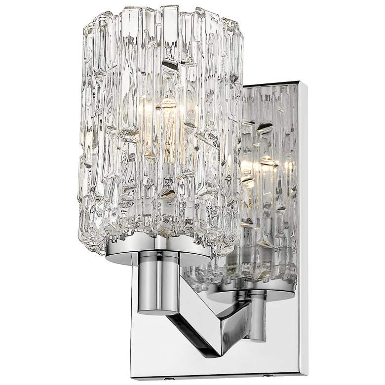 Image 3 Aubrey 9 1/4" High Chrome Clear Glass Wall Sconce more views