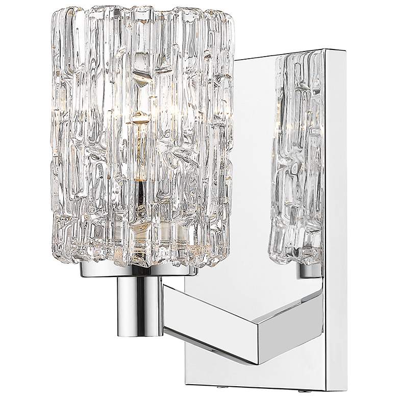 Image 4 Aubrey 9 1/4" High Chrome Clear Glass Wall Sconce more views