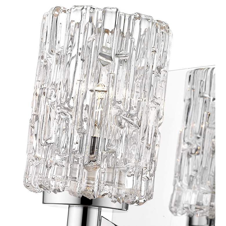 Image 5 Aubrey 9 1/4" High Chrome Clear Glass Wall Sconce more views