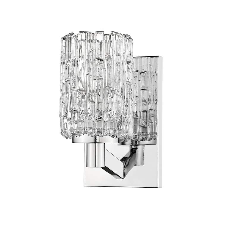 Image 6 Aubrey 9 1/4" High Chrome Clear Glass Wall Sconce more views