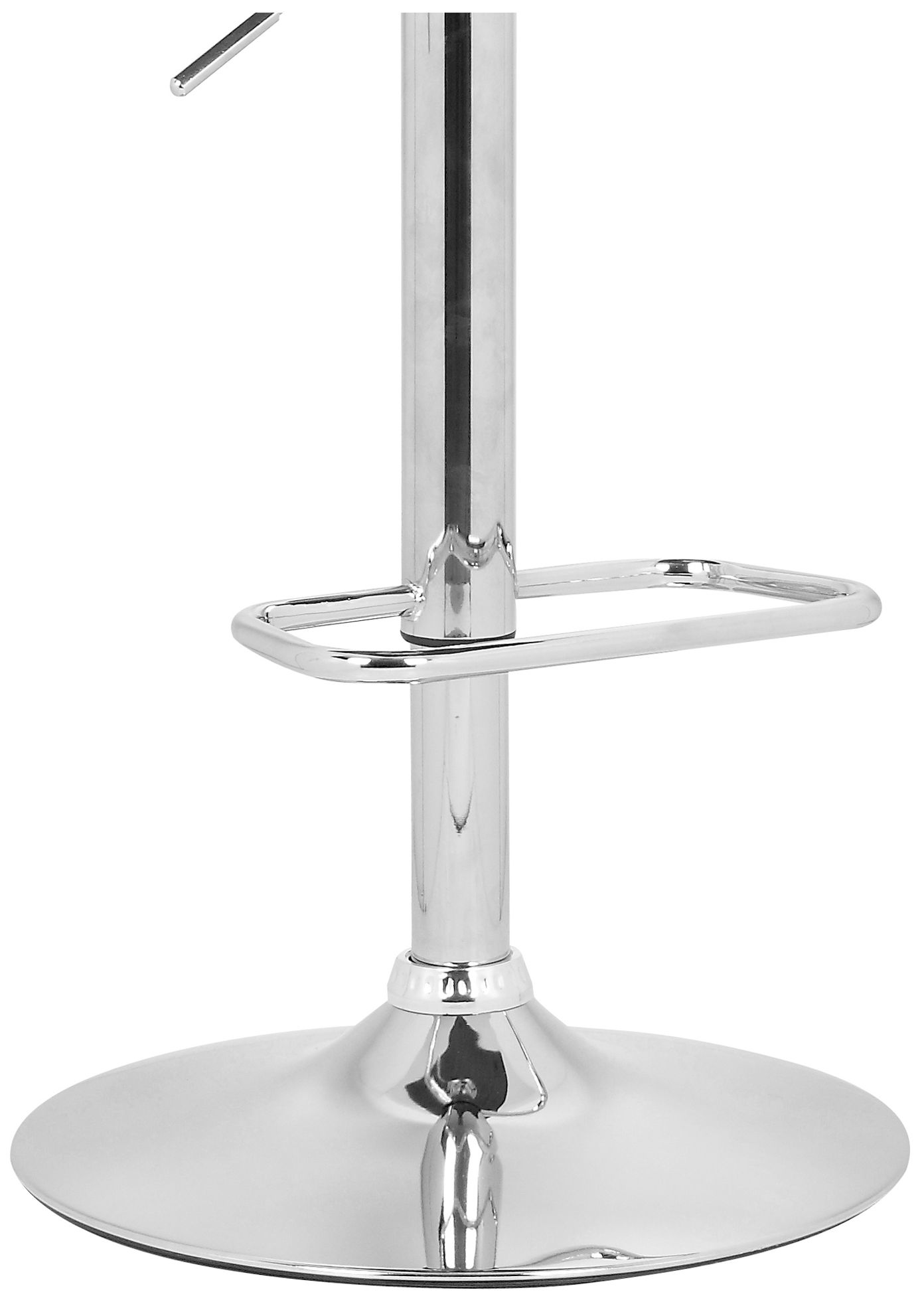 Aubrey Adjustable Swivel Barstool in Cream Faux Leather and Chrome Finish