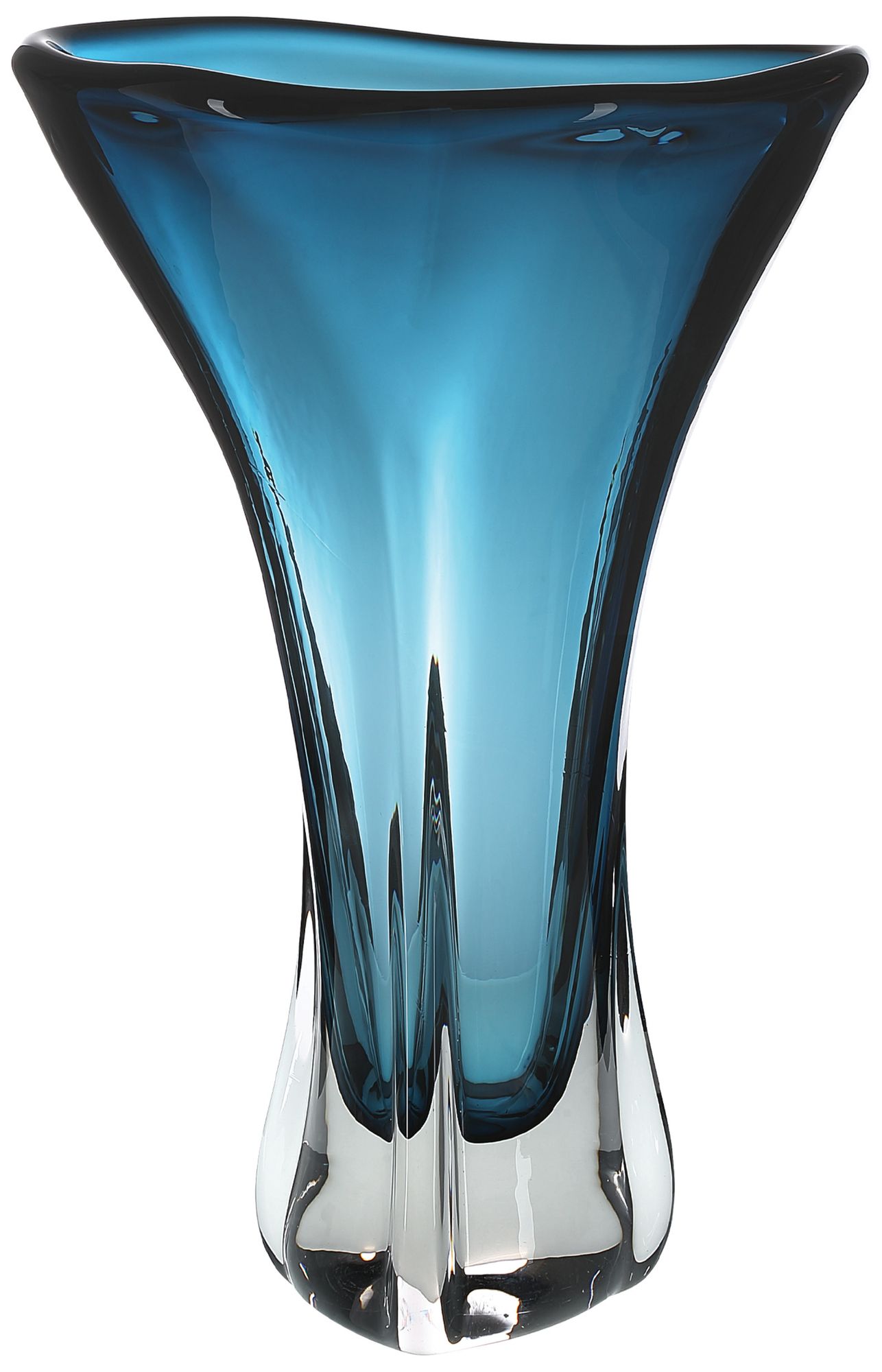 Image 3 Aubrey Blue Fluted Vase more views