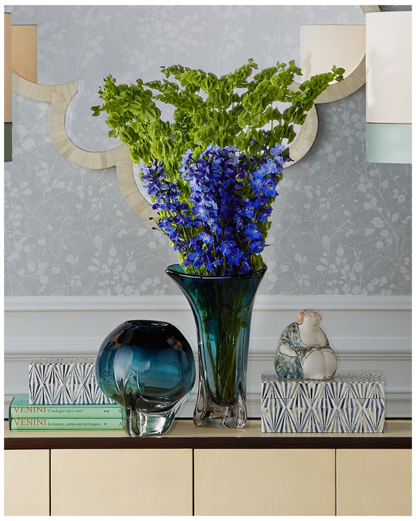 Image 5 Aubrey Blue Orb Vase more views