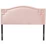 Aubrey Light Pink Velvet Fabric Upholstered Queen Headboard