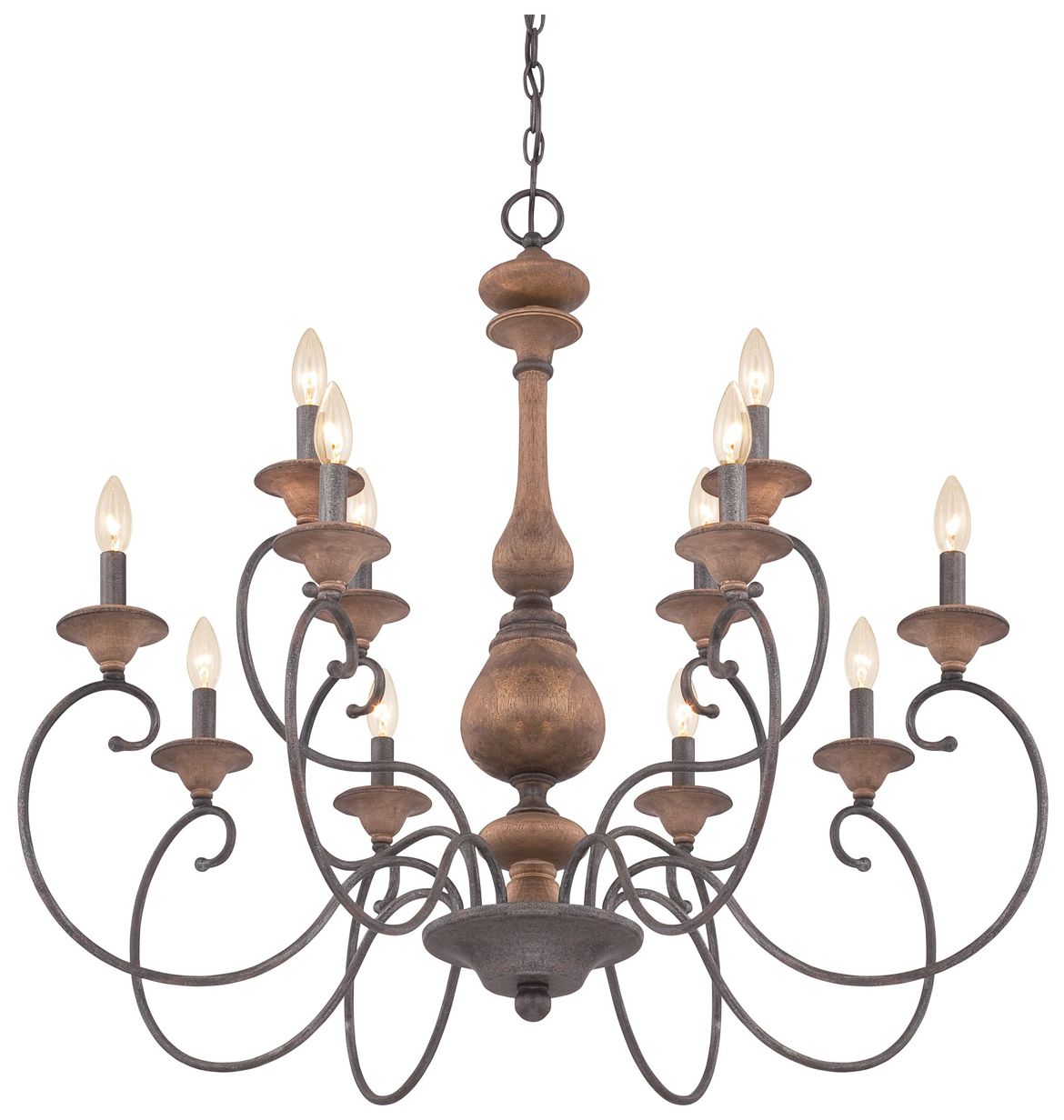 Image 4 Auburn 12-Lt Rustic Black Chandelier more views