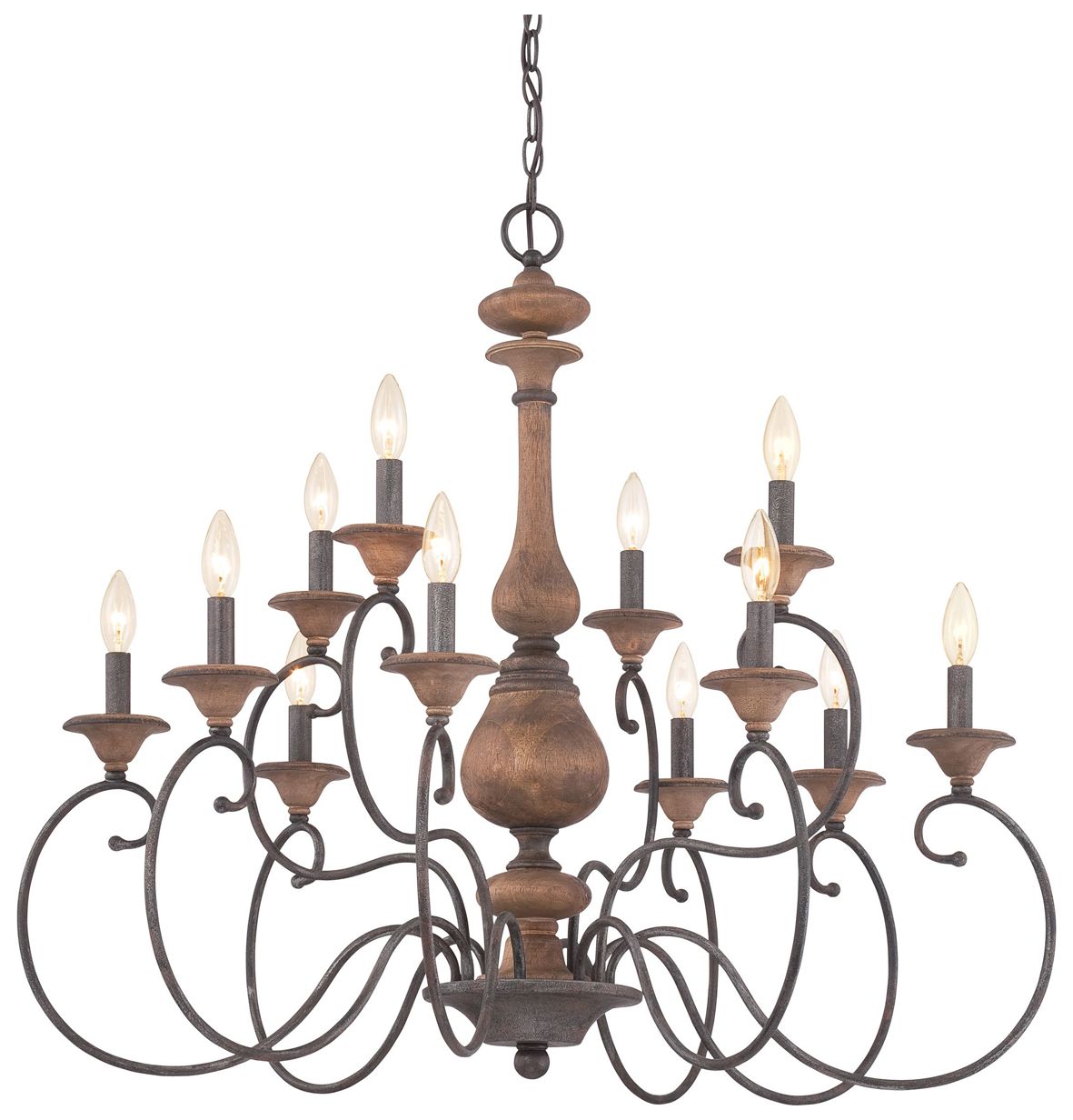Image 5 Auburn 12-Lt Rustic Black Chandelier more views