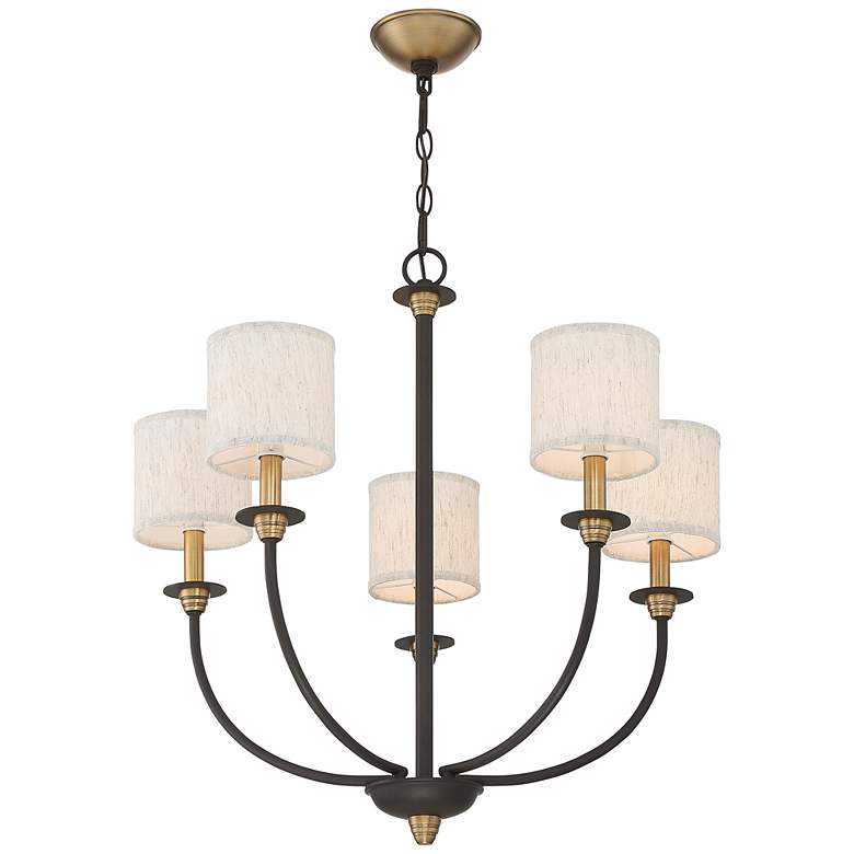 Image 4 Audley 5-Lt Old Bronze Shaded Chandelier more views