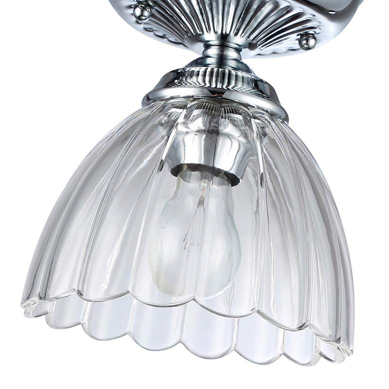 Image 2 Audra 1-Light Semi-Flush in Chrome with Clear Glass more views