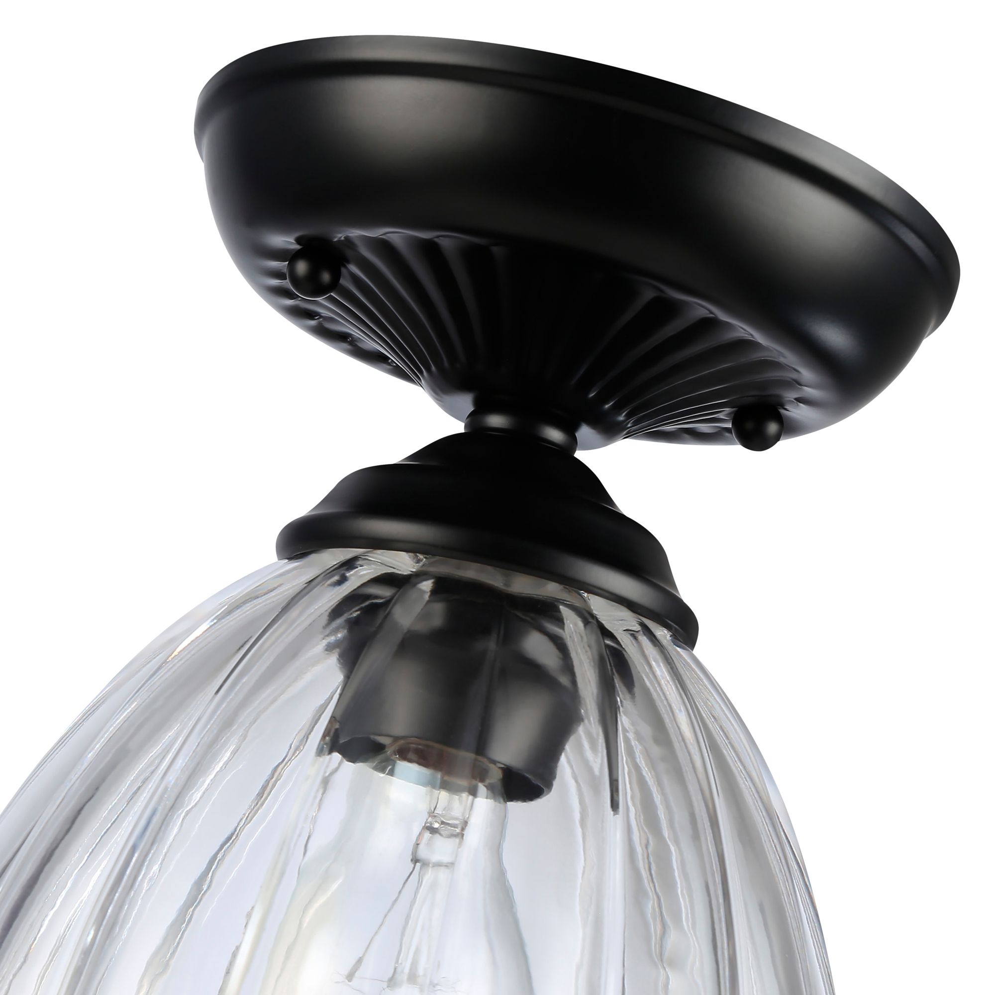 Image 5 Audra 1-Light Semi-Flush in Matte Black with Clear Glass more views