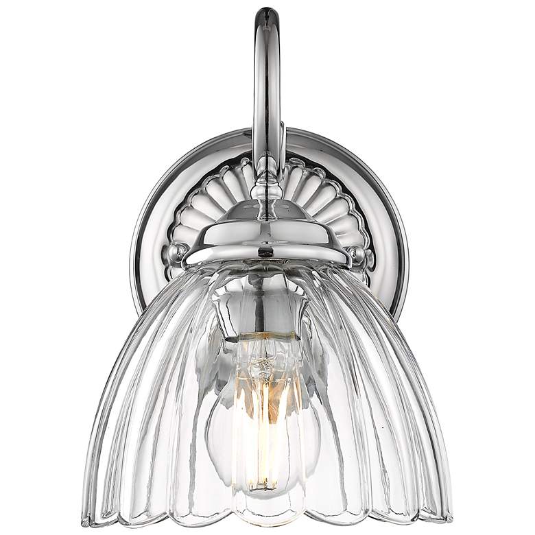 Image 1 Audra 1-Light Wall Sconce in Pewter with Clear Glass