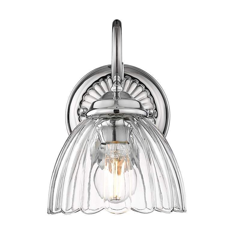 Image 2 Audra 1-Light Wall Sconce in Pewter with Clear Glass more views