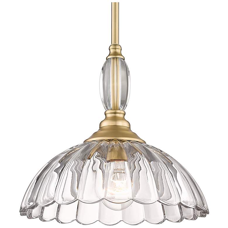 Image 2 Audra 11 3/4" Wide Brushed Bronze and Clear Pendant Light
