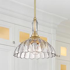 Image Audra 11 3/4" Wide Brushed Bronze and Clear Pendant Light